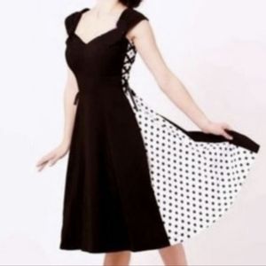 S black and white polka dot Bettie Page dress by Tatyana